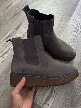 Timberland Bluebell Lane Suede Wedge Chelsea Boots Size 9.5